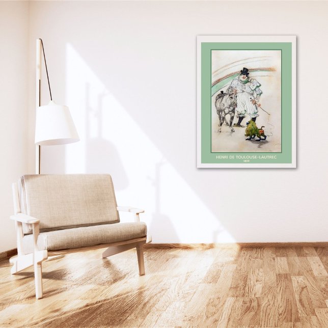 Affiche Toulouse-Lautrec, Clown de cirque avec Cheval et S (Créateur téléchargé)