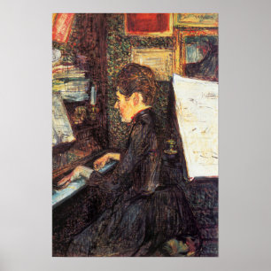 Affiche Toulouse-Lautrec - Mademoiselle Dihau au piano…