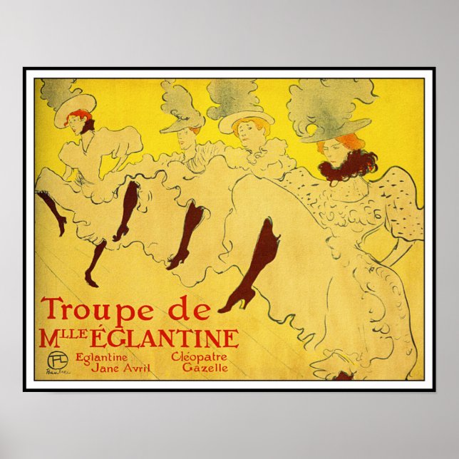 Affiche Toulouse Lautrec - Troupe de Mlle Eglantine (Devant)