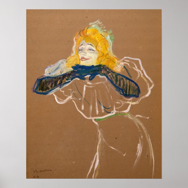 Affiche Toulouse-Lautrec - Yvette Guilbert Singing (Devant)