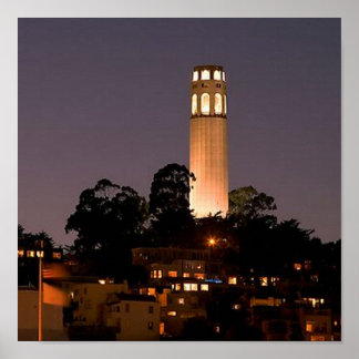 Affiche Tour Coit la nuit