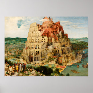 Affiche Tour de Babel de Pierre Bruegel l'Ancien
