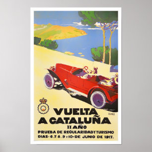Affiche Tour de Catalogne 1917 Course Vintage