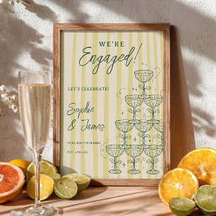 Affiche Tour de Champagne Jaune Citron de Bienvenue pour F