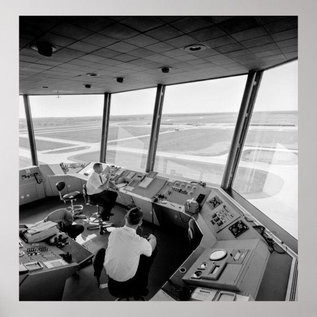 Affiche TOUR DE CONTRÔLE DE L'AÉROPORT c. 1960 (Devant)