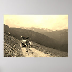 Affiche Tour de France 1925 Coureur inconnu Col d'Aubisque