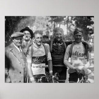 Affiche Tour de France 1928 Après l'étape 10 Visages boueu