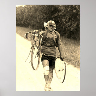 Affiche Tour de France 1928 Italien Giusto Cerutti Sépia
