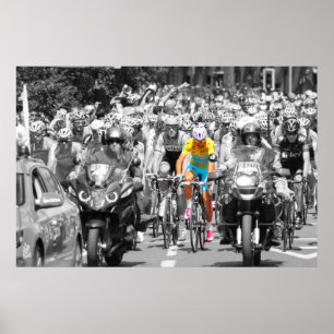 Affiche Tour de France Jaune Jersey Peloton Course cyclist