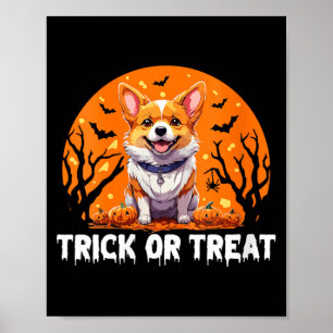 Affiche Tour de friandises pour femmes Halloween Chien Col