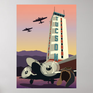 Affiche Tour de l'aviation 28 po x 20 po - Tucson, Arizona
