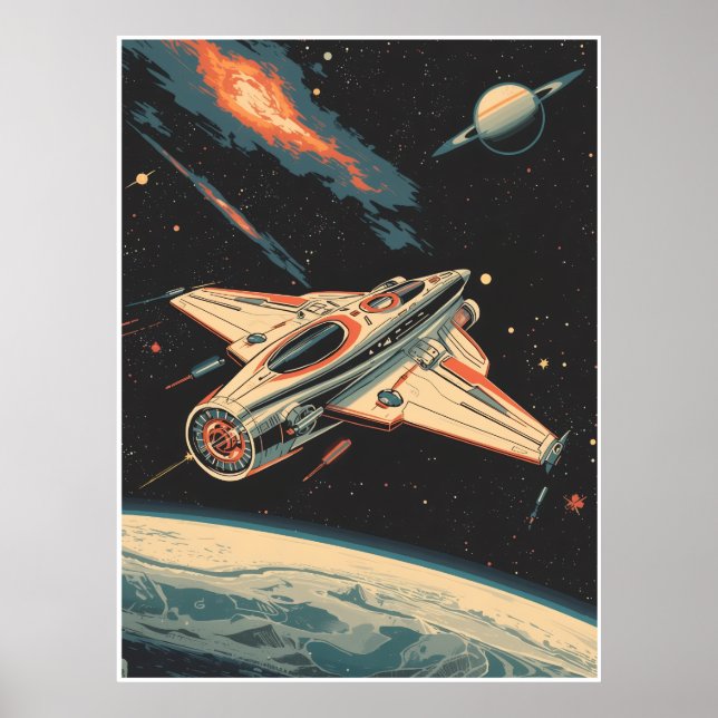 Affiche Tour de l'espace - Futurisme du milieu du siècle (Devant)