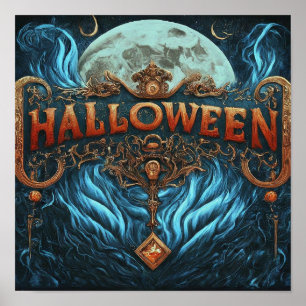 Affiche Tour de l'horloge d'Halloween