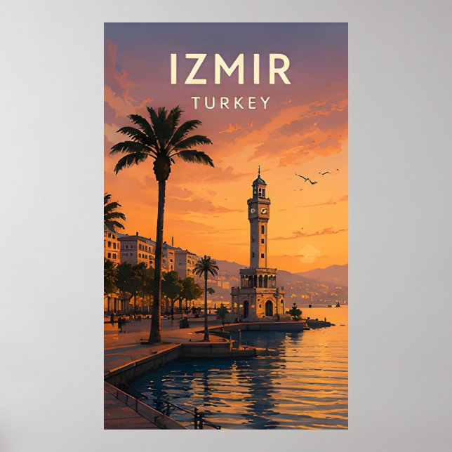 Affiche 🌅 Tour de l'horloge et vues sur le front de mer d (Devant)
