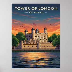 Affiche Tour de Londres au coucher du soleil