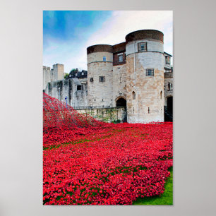 Affiche Tour de Londres Poppies rouges