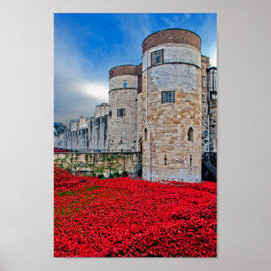 Affiche Tour de Londres Red Poppies Angleterre Royaume-Uni