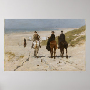 Affiche Tour de matin sur la plage - mauve d'Anton