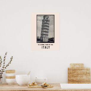 Affiche Tour de Pise Vintage Italie Carte postale