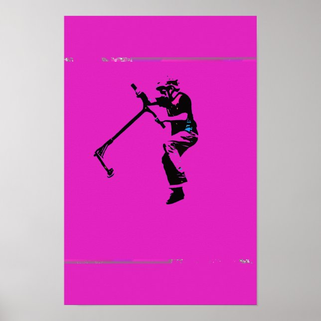 Affiche Tour de scooter à fouet - Cavalier de scooter de s (Devant)