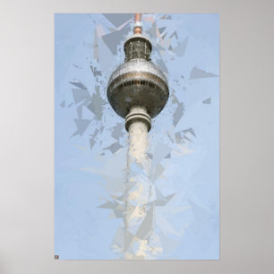 Affiche Tour de télévision de Berlin Art abstrait Allemagn