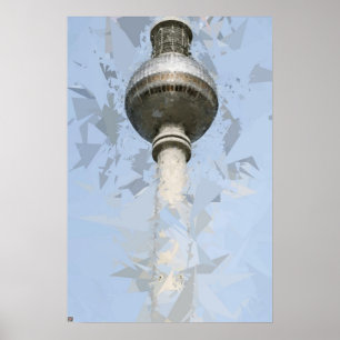 Affiche Tour de télévision de Berlin Art abstrait Allemagn