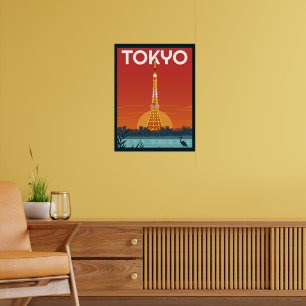 Affiche Tour de Tokyo Japon Voyages cadeaux rétro