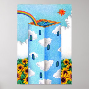 Affiche Tour d'été couverte d'un ciel bleu.