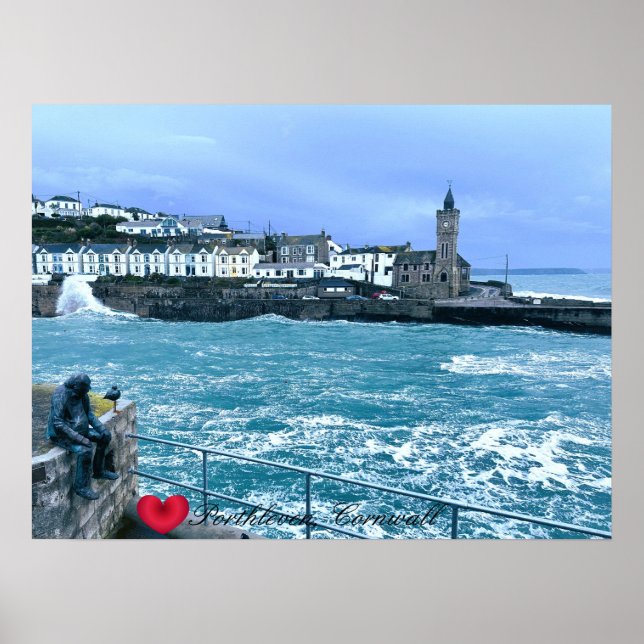 Affiche Tour d'horloge Porthleven + Attente De La Sculptur (Devant)