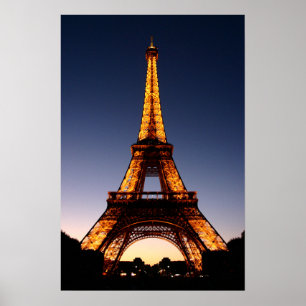 Affiche Tour Eiffel à l'affiche de nuit