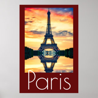 Affiche Tour Eiffel à Paris Oeuvre d'art France Voyage