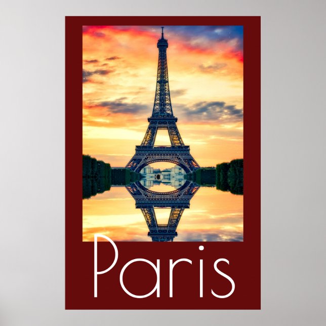 Affiche Tour Eiffel à Paris Oeuvre d'art France Voyage (Devant)