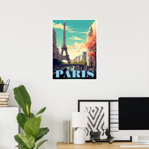 Affiche Tour Eiffel art vintage tour de Paris cadeaux
