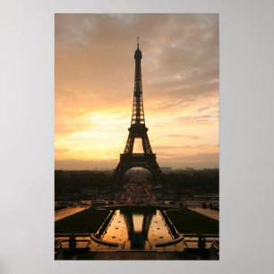 Affiche Tour Eiffel au lever de soleil du Trocadero