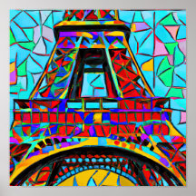 Tour Eiffel dans le style de Robert Delaunay.