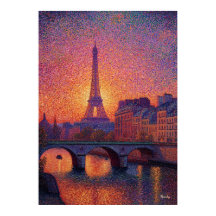 Tour Eiffel de Paris Pointillisme Paysage urbain a