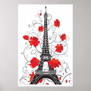 Affiche Tour Eiffel élégante silhouette élégante