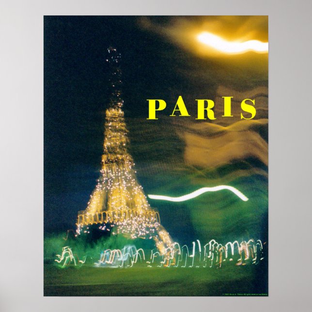 Affiche Tour Eiffel en soirée (Devant)