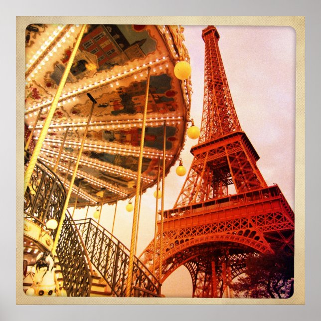 Affiche Tour Eiffel et Carrousel (Devant)