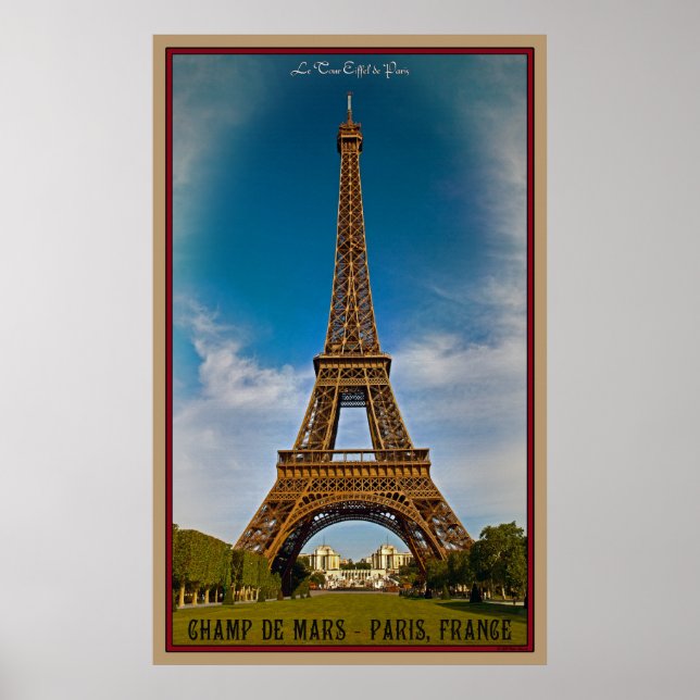 Affiche Tour Eiffel et Champ de Mars (Devant)
