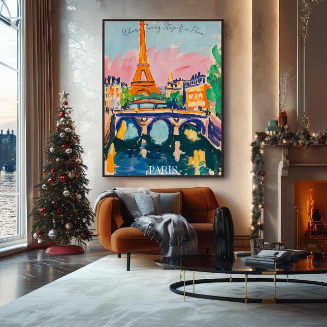 Affiche Tour Eiffel et pont de Paris dans l'art fauve (Créateur téléchargé)