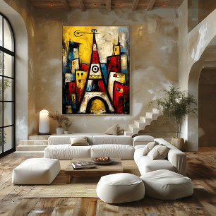 Affiche Tour Eiffel — Expressionnisme Abstrait Contemporai
