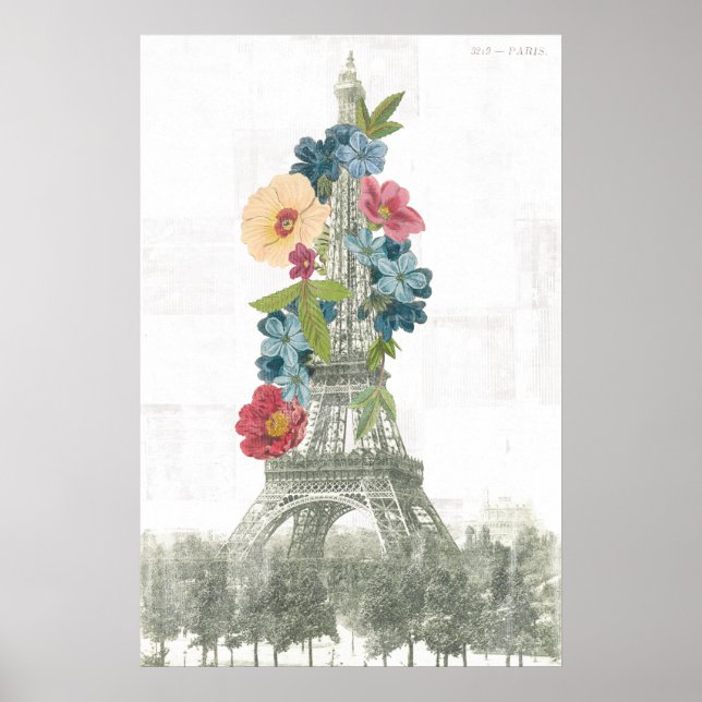 Affiche Tour Eiffel fleurie | Paris, France (Devant)