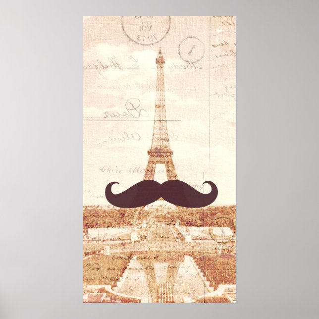 Affiche Tour Eiffel Moustache (Devant)