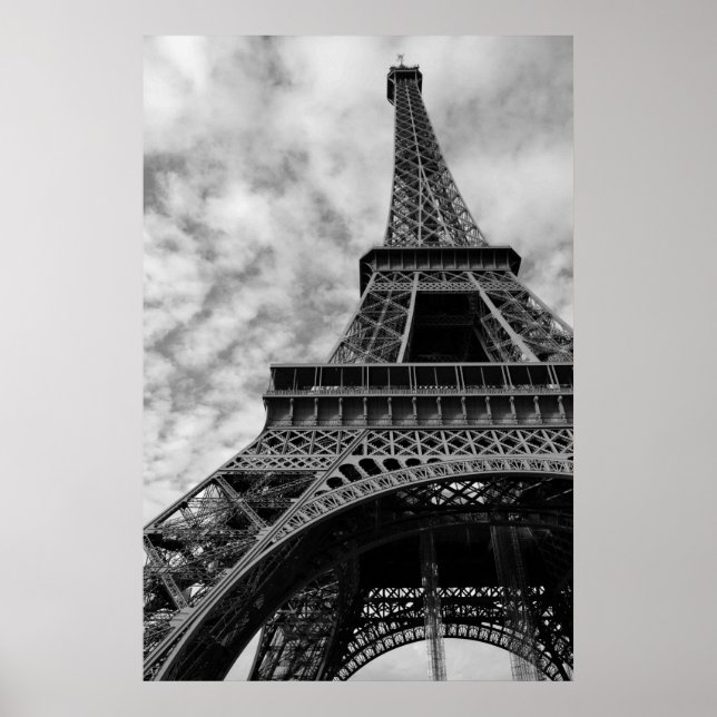 Affiche Tour Eiffel Noir & Blanc Paris Romance City (Devant)