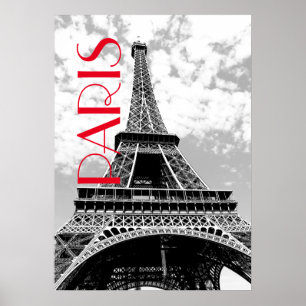 Affiche Tour Eiffel Noir Blanc Paris Voyage