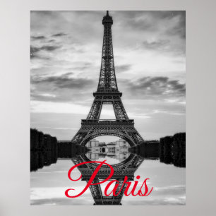 Affiche Tour Eiffel Noir Blanc Paris Voyage Européen