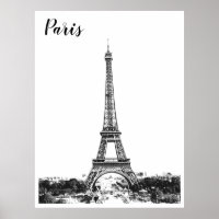 Tour Eiffel noir et blanc
