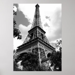 Affiche Tour Eiffel noir et blanc à Paris