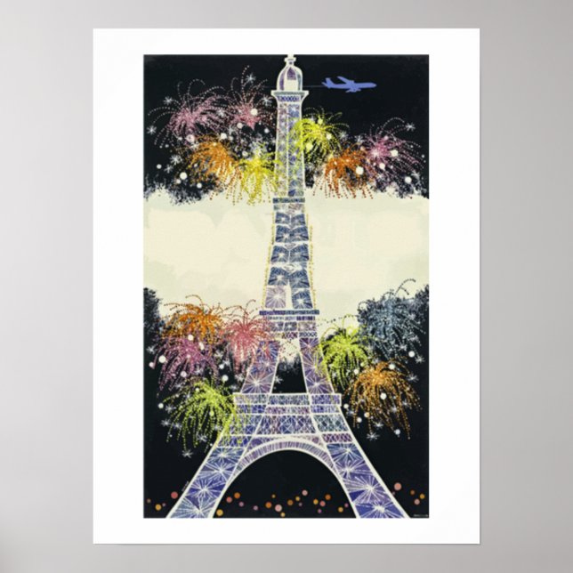 Affiche Tour Eiffel Paris, Cadeau de voyageur (Devant)